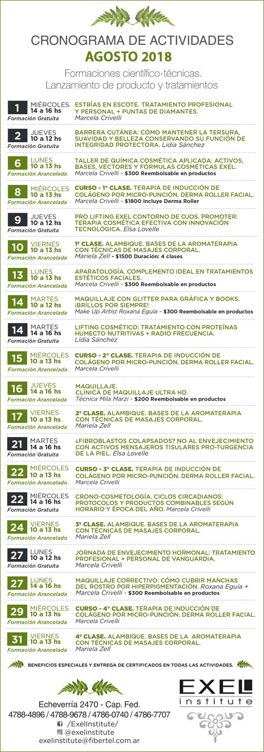 EXEL INSTITUTE CRONO AGOSTO 2018