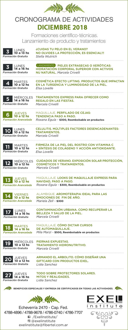 EXEL INSTITUTE CRONO DICIEMBRE 2018