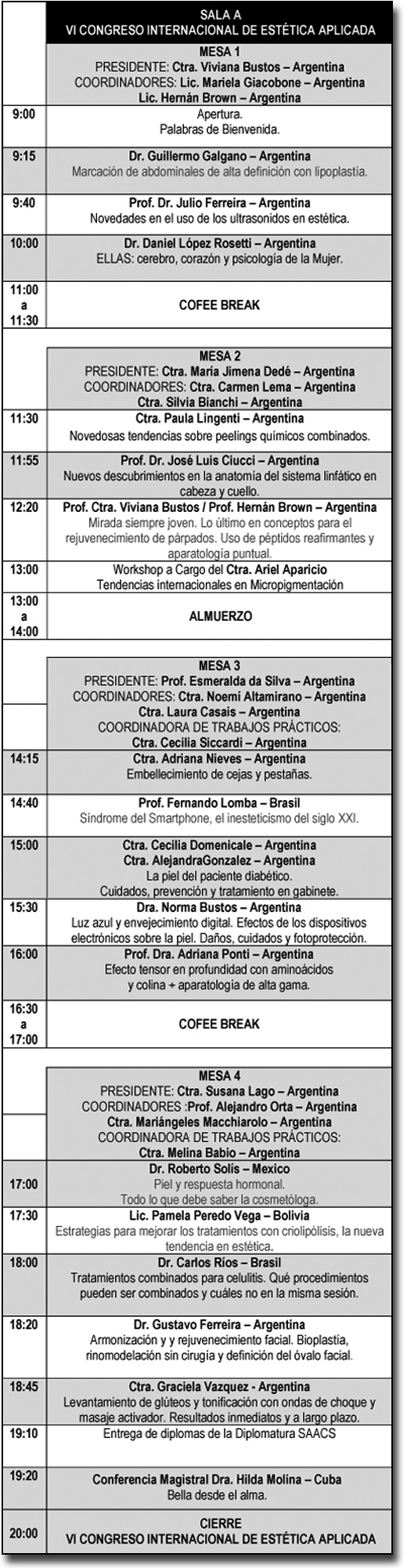 Programa VI Congreso Internacional de Estética Aplicada